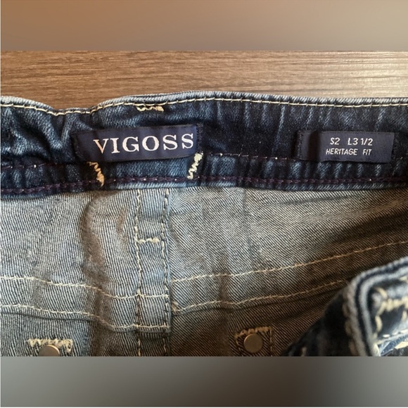 Vigoss Denim Shorts with American Flag Design - Picture 2 of 5